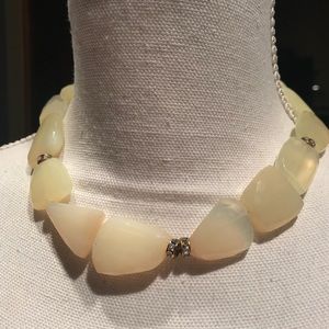 Chrysoprase, Swarovski Crystal and Gold Necklace